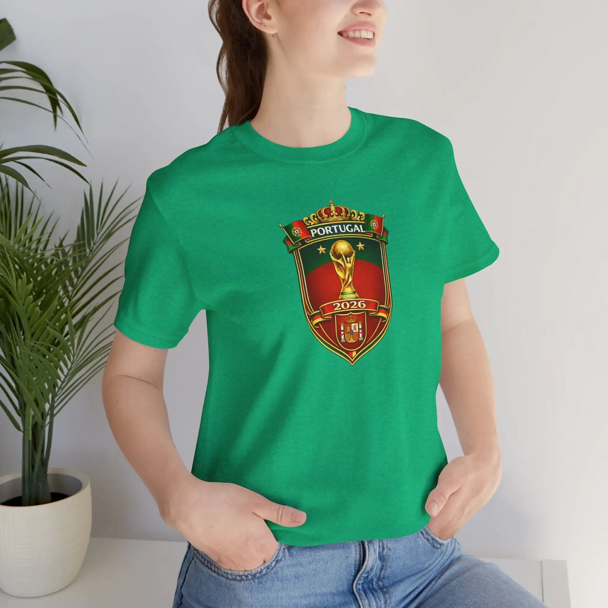 Portugal World Cup Soccer Crest Tee by Printify
