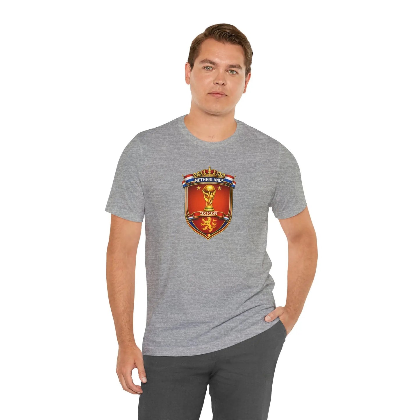 Netherlands World Cup 2026 Soccer Crest Tee Shirt Lions by Printify