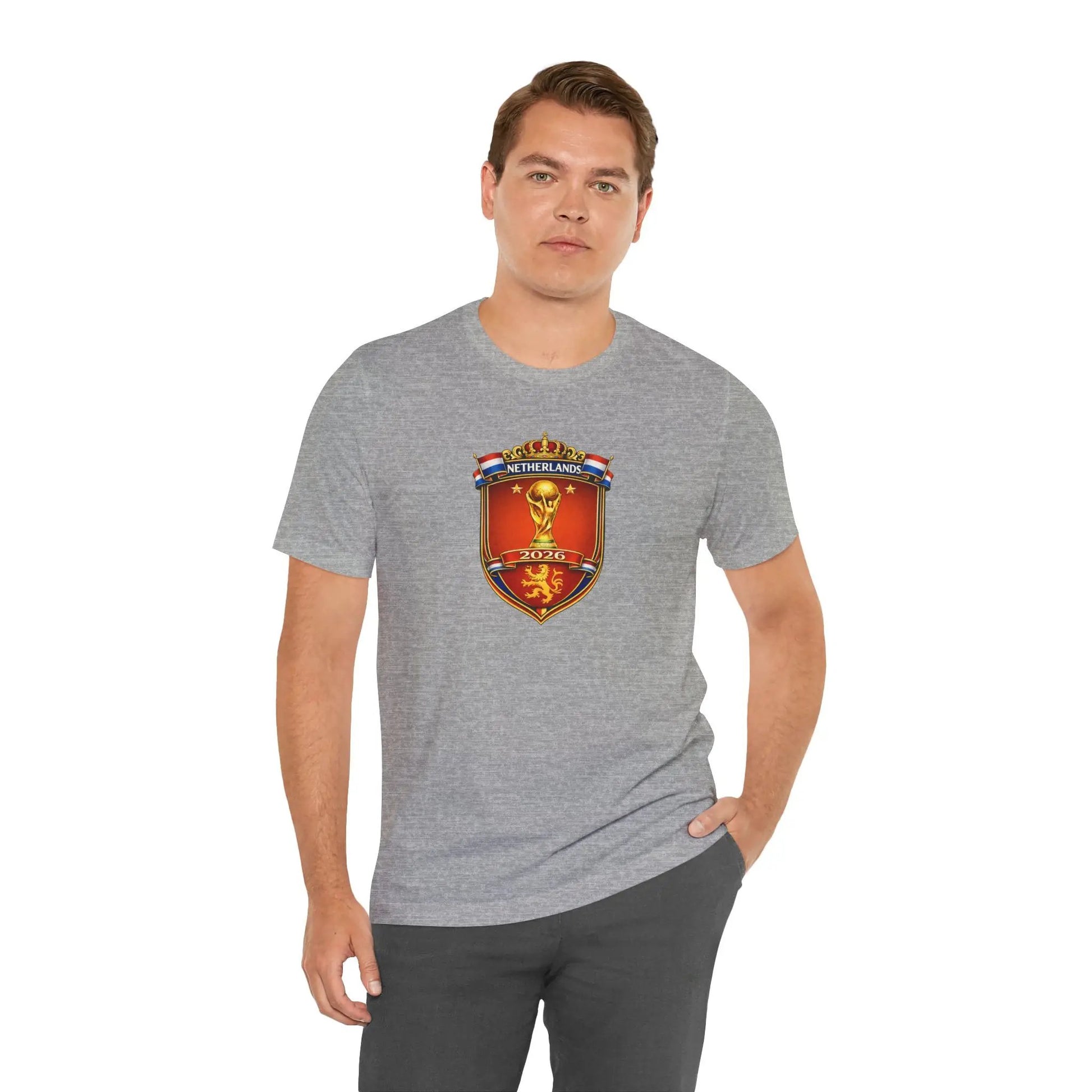 Netherlands World Cup 2026 Soccer Crest Tee Shirt Lions by Printify