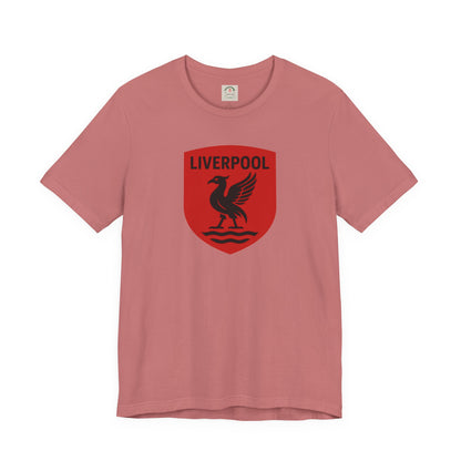 Liverpool Crest T Shirt Retro Red Shield Football Tee
