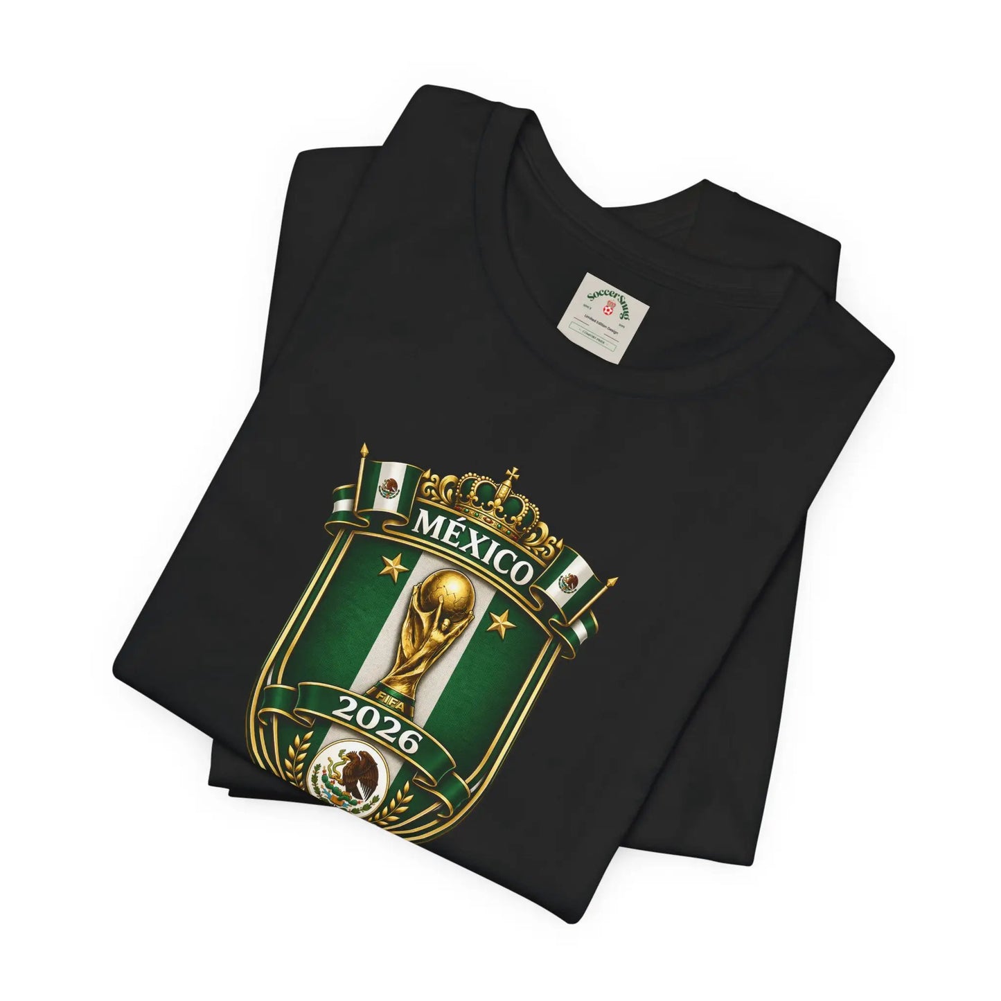 Mexico 2026 World Cup Crest T-Shirt — Soccer Fan Jersey Tee by Printify