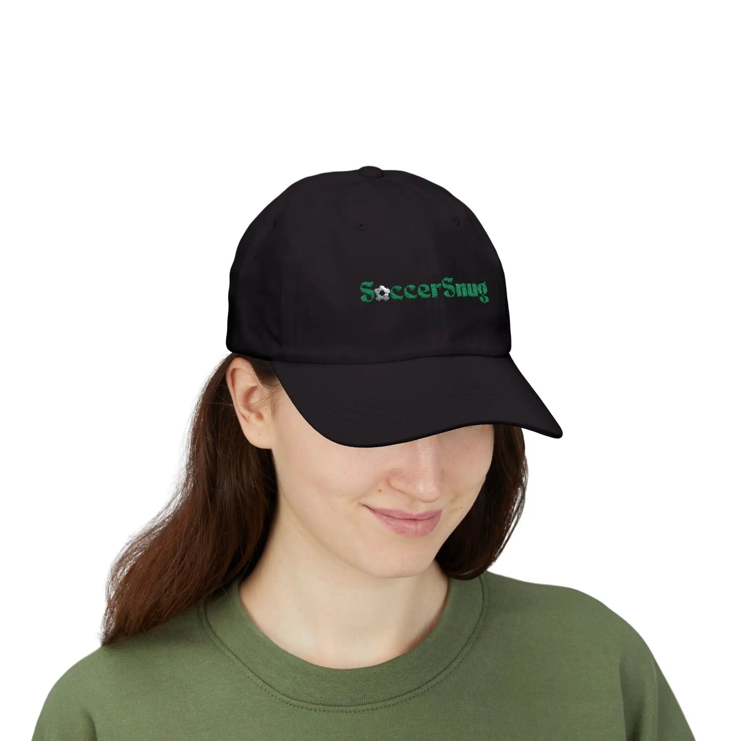SoccerSnug Embroidered Dad Cap Casual Soccer Fan Baseball Hat by Printify
