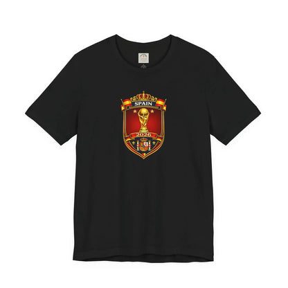 Spain World Cup Crest T‑Shirt — Soccer Fan Jersey Tee by Printify