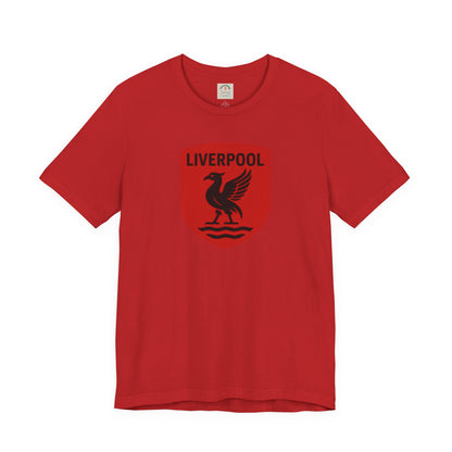 Liverpool Crest T Shirt Retro Red Shield Football Tee