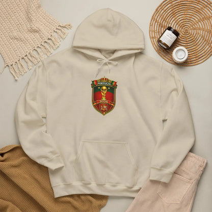 Portugal Football Crest Hoodie — Retro Soccer Emblem Sweatshirt by Printify