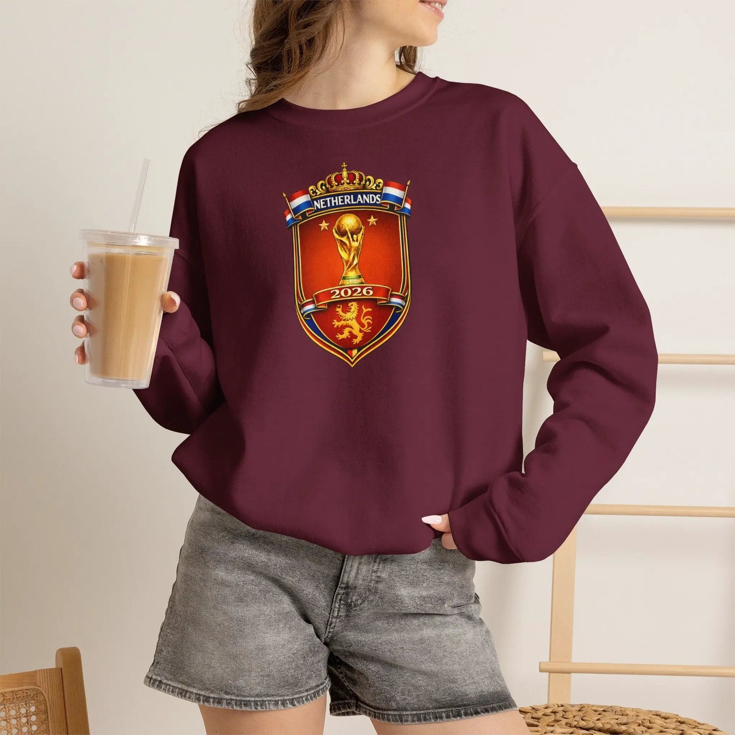 Netherlands 2026 World Cup Crest Crewneck by Printify