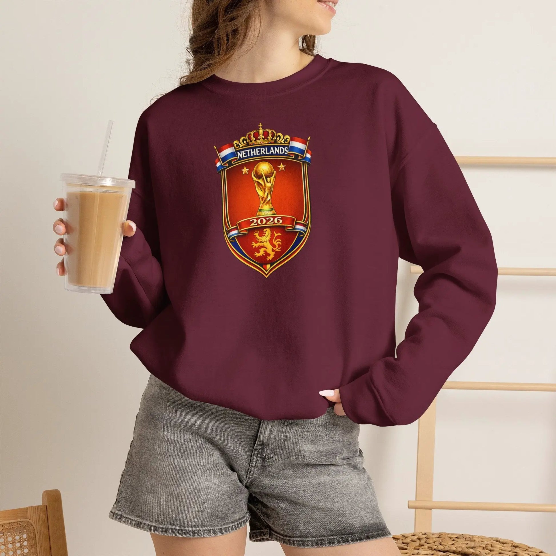 Netherlands 2026 World Cup Crest Crewneck by Printify