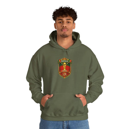 Portugal Football Crest Hoodie — Retro Soccer Emblem Sweatshirt by Printify