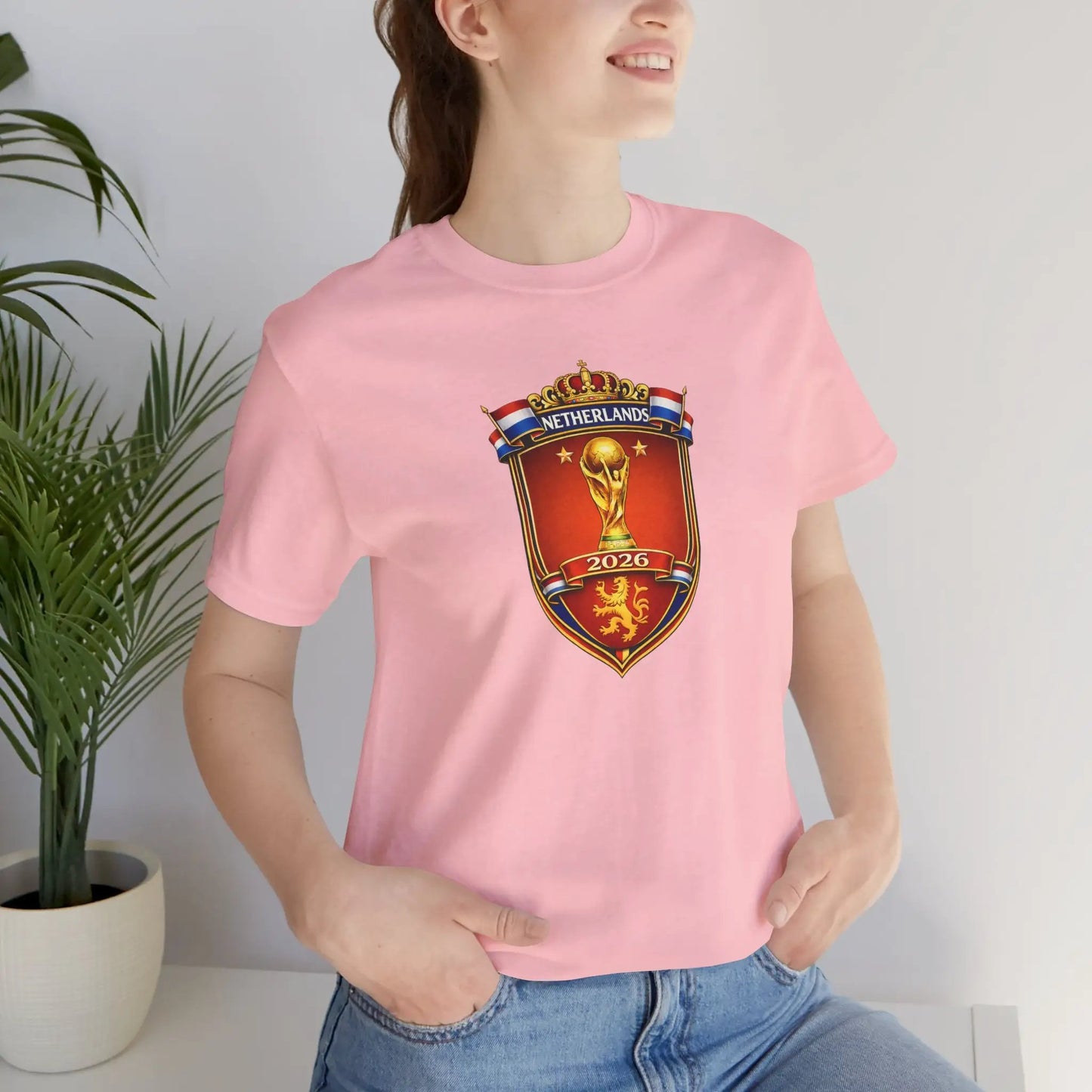 Netherlands World Cup 2026 Soccer Crest Tee Shirt Lions by Printify