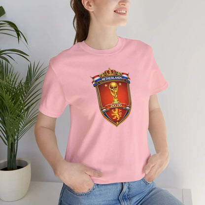 Netherlands World Cup 2026 Soccer Crest Tee Shirt Lions by Printify