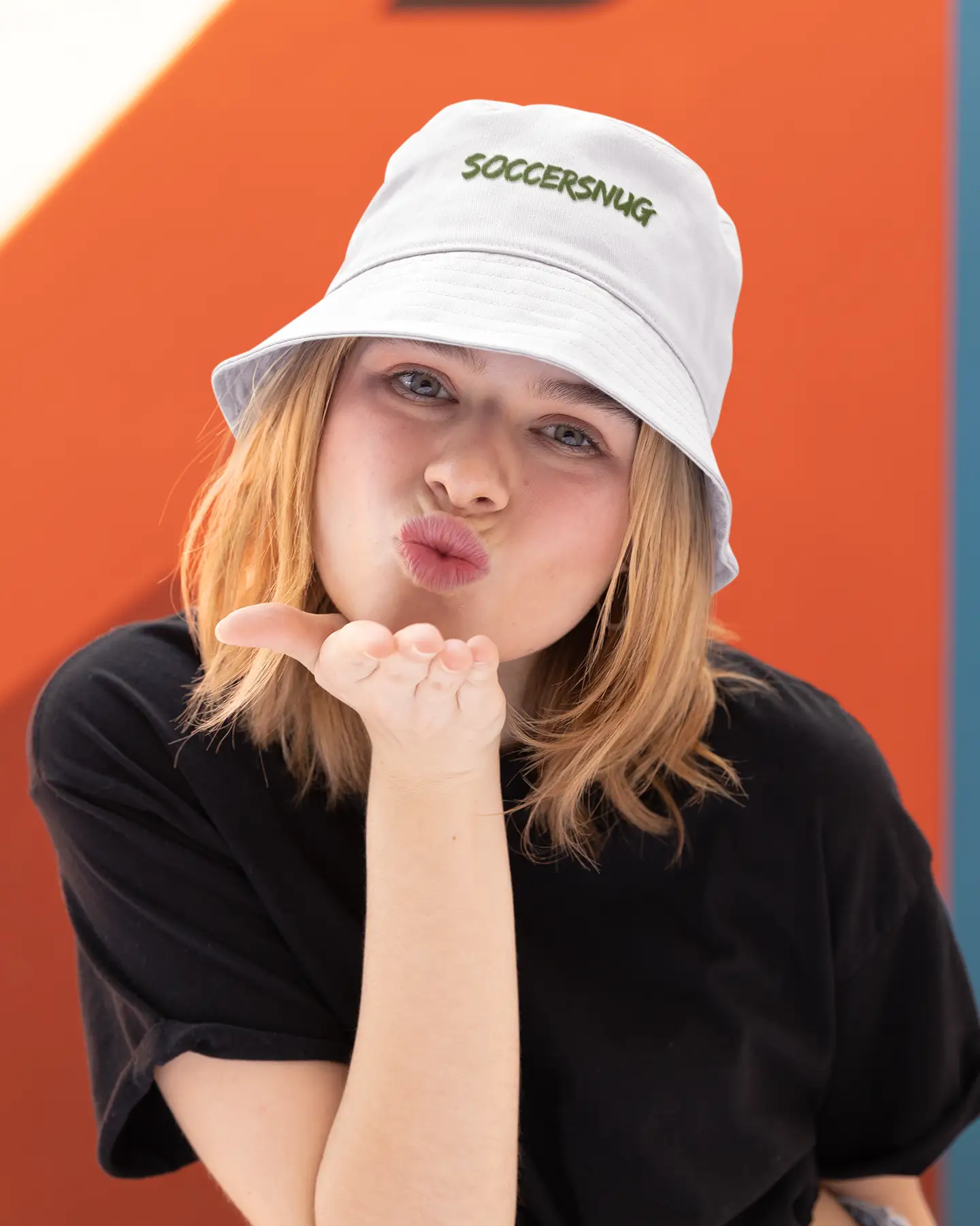 Bucket Hat — Embroidered "SOCCERSNUG" Grass-Style Logo by Printify
