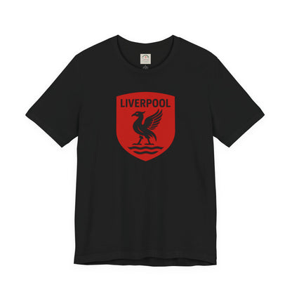 Liverpool Crest T Shirt Retro Red Shield Football Tee