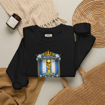 Argentina World Cup Crest Embroidered Crewneck Sweatshirt by Printify
