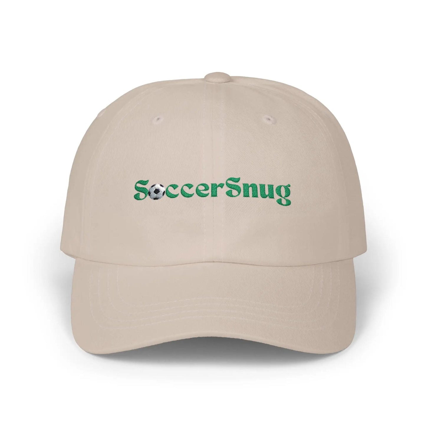 SoccerSnug Embroidered Dad Cap Casual Soccer Fan Baseball Hat by Printify