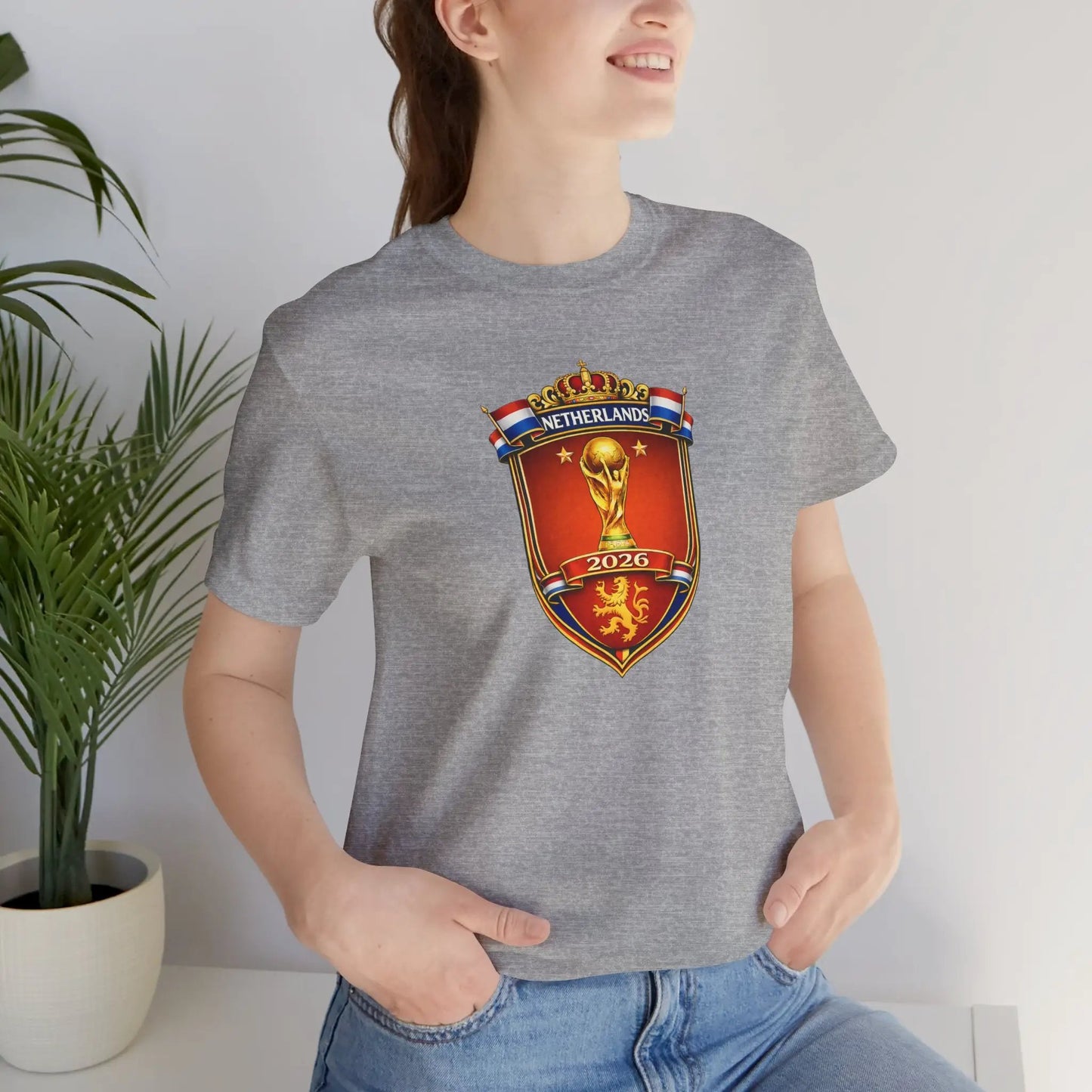 Netherlands World Cup 2026 Soccer Crest Tee Shirt Lions by Printify