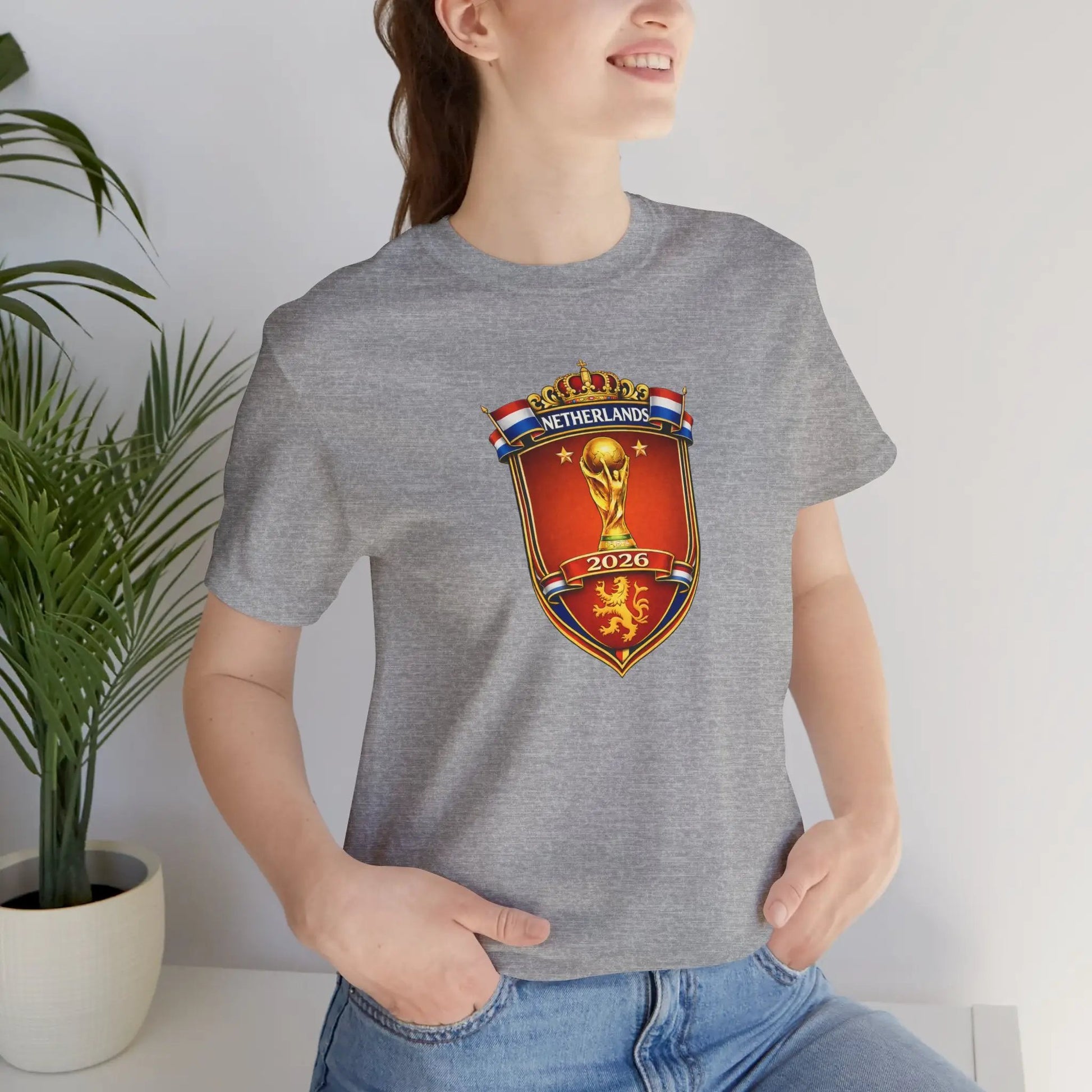 Netherlands World Cup 2026 Soccer Crest Tee Shirt Lions by Printify