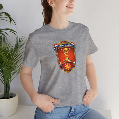 Netherlands World Cup 2026 Soccer Crest Tee Shirt Lions by Printify