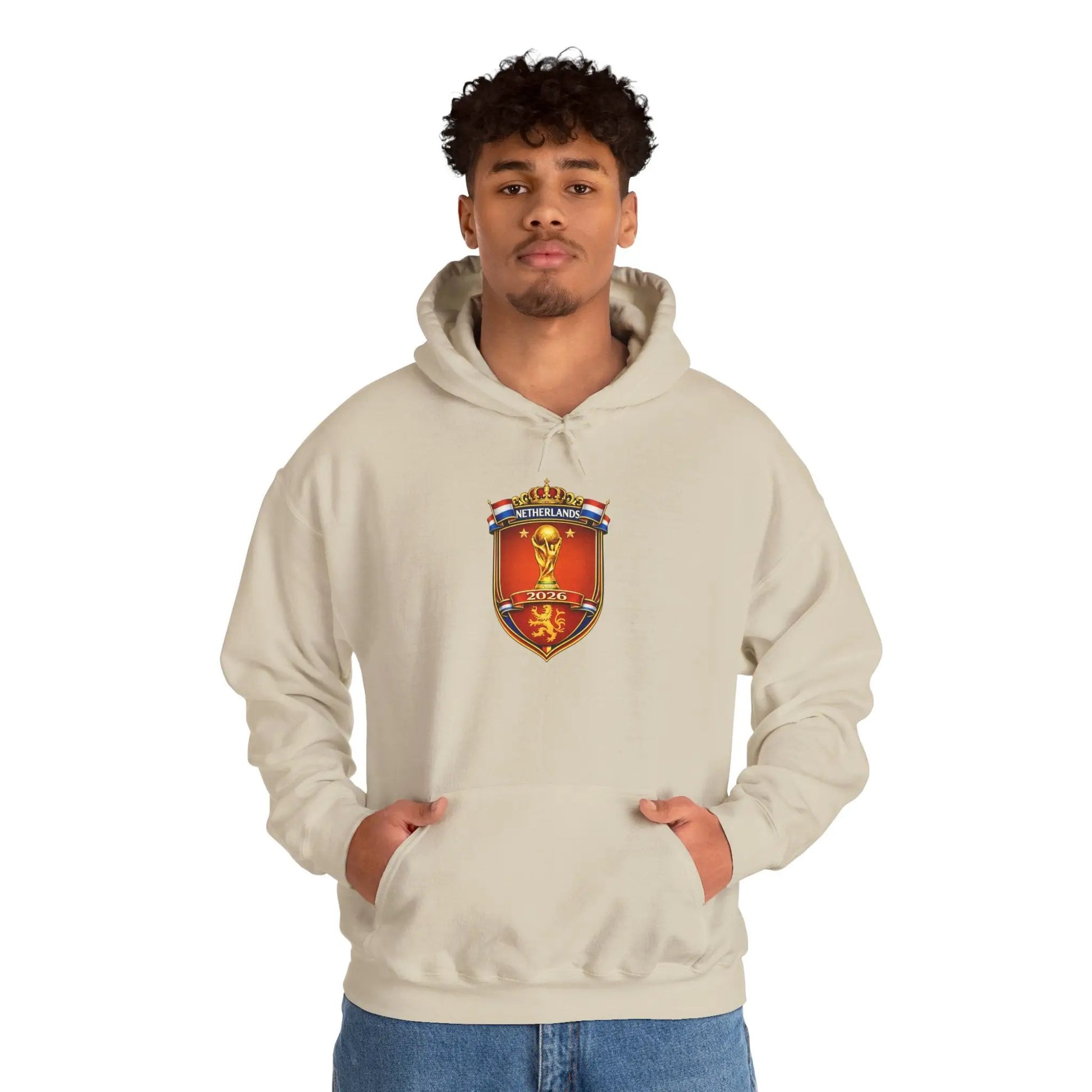 Netherland World Cup 2026 Crest Hoodie — Lion Shield Emblem Hooded Sweatshirt by Printify