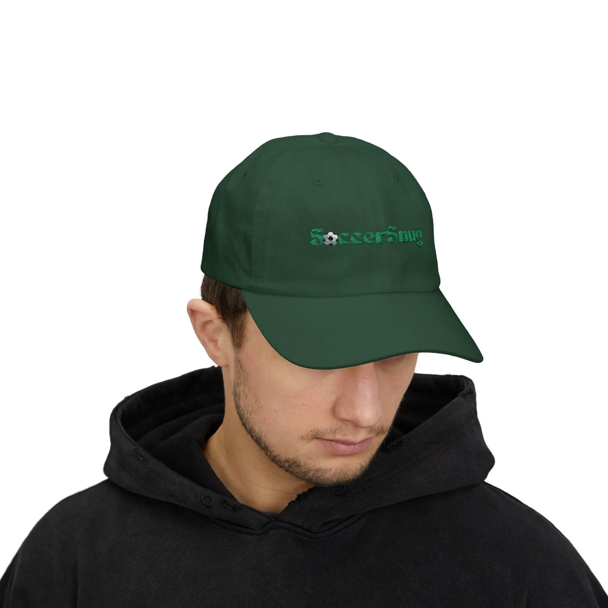SoccerSnug Embroidered Dad Cap Casual Soccer Fan Baseball Hat by Printify