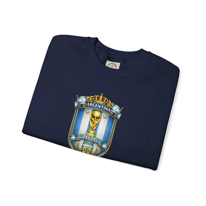 Argentina World Cup Crest Embroidered Crewneck Sweatshirt by Printify
