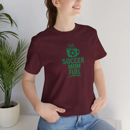 Soccer Mom Fuel T-Shirt — Coffee & Soccer Graphic Tee for Sports Moms by Printify