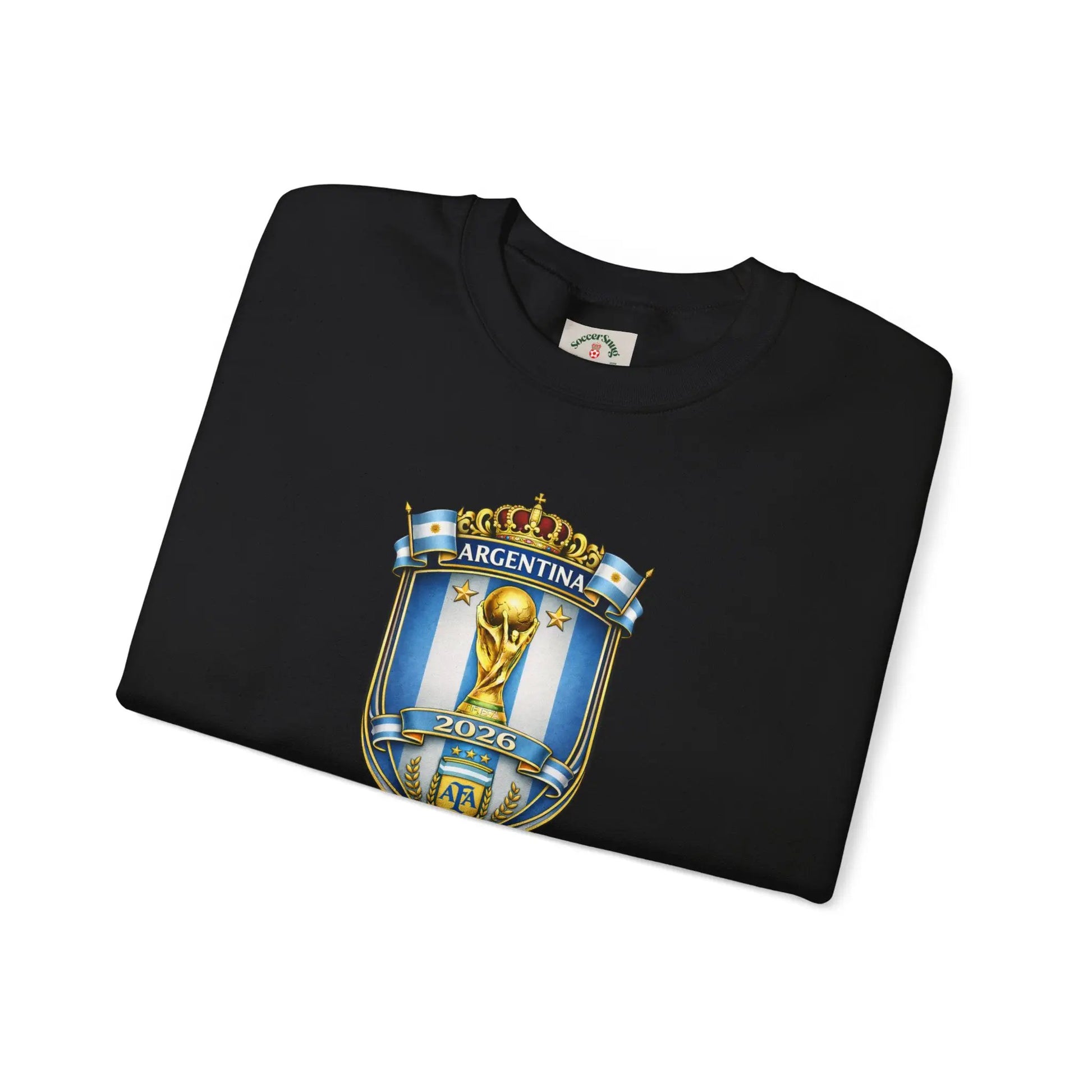 Argentina World Cup Crest Embroidered Crewneck Sweatshirt by Printify