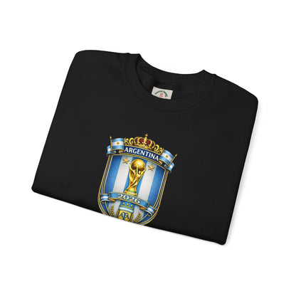 Argentina World Cup Crest Embroidered Crewneck Sweatshirt by Printify
