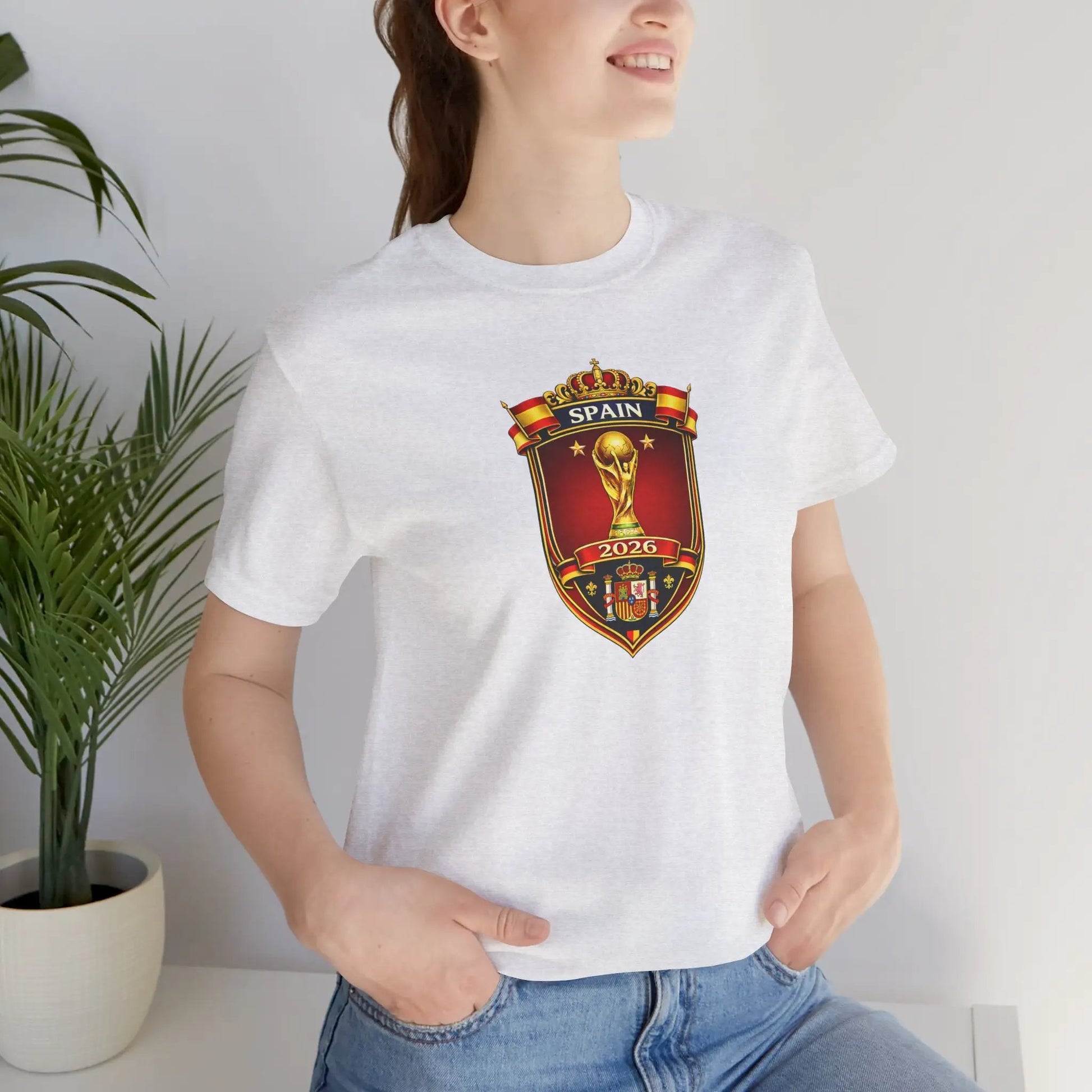 Spain World Cup Crest T‑Shirt — Soccer Fan Jersey Tee by Printify