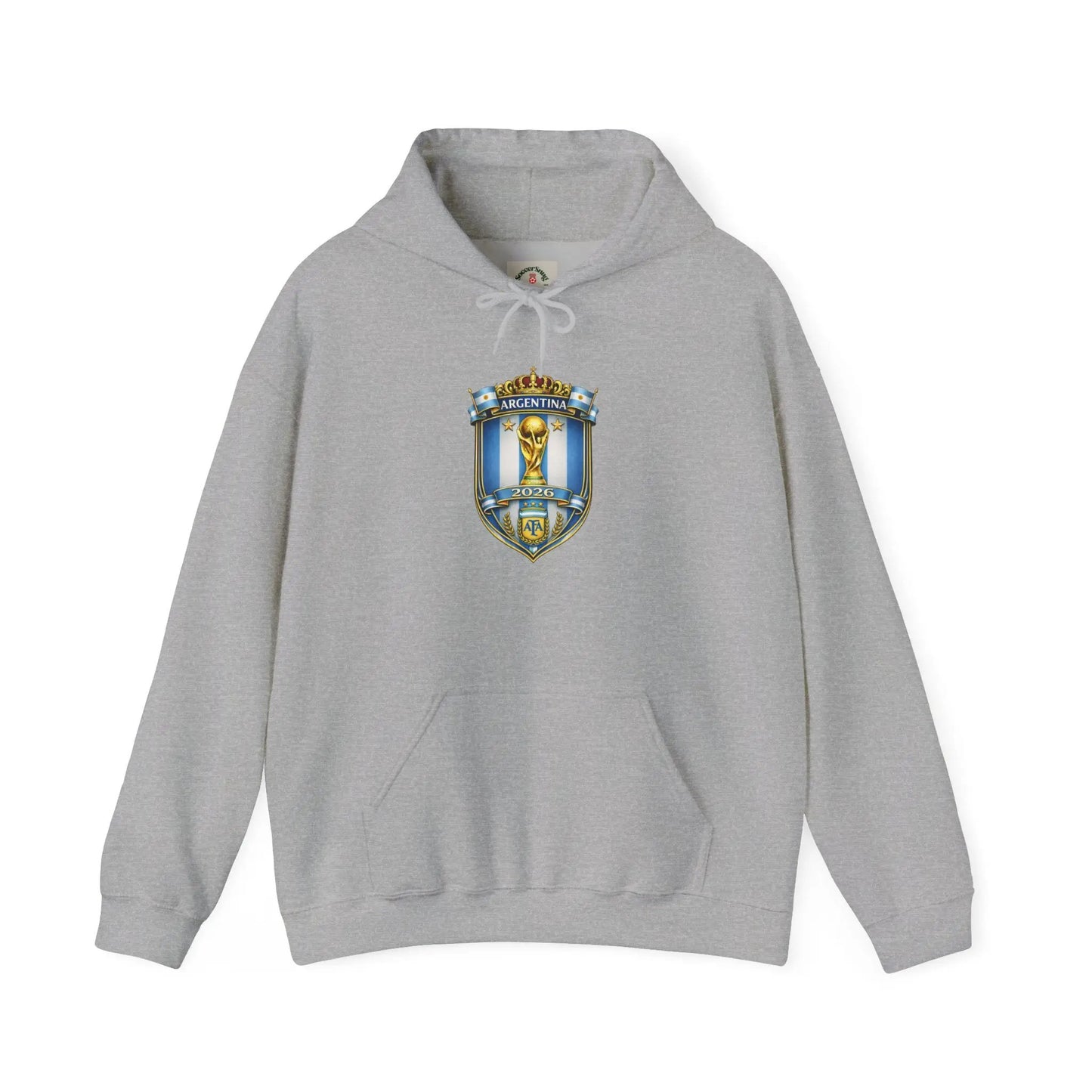 Soccer Trophy Crest Hoodie - Champion Shield Football Pullover by Printify
