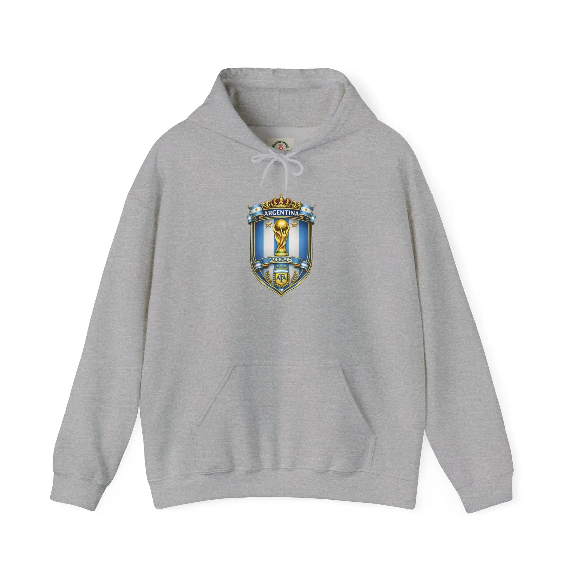 Soccer Trophy Crest Hoodie - Champion Shield Football Pullover by Printify