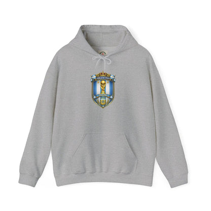 Soccer Trophy Crest Hoodie - Champion Shield Football Pullover by Printify