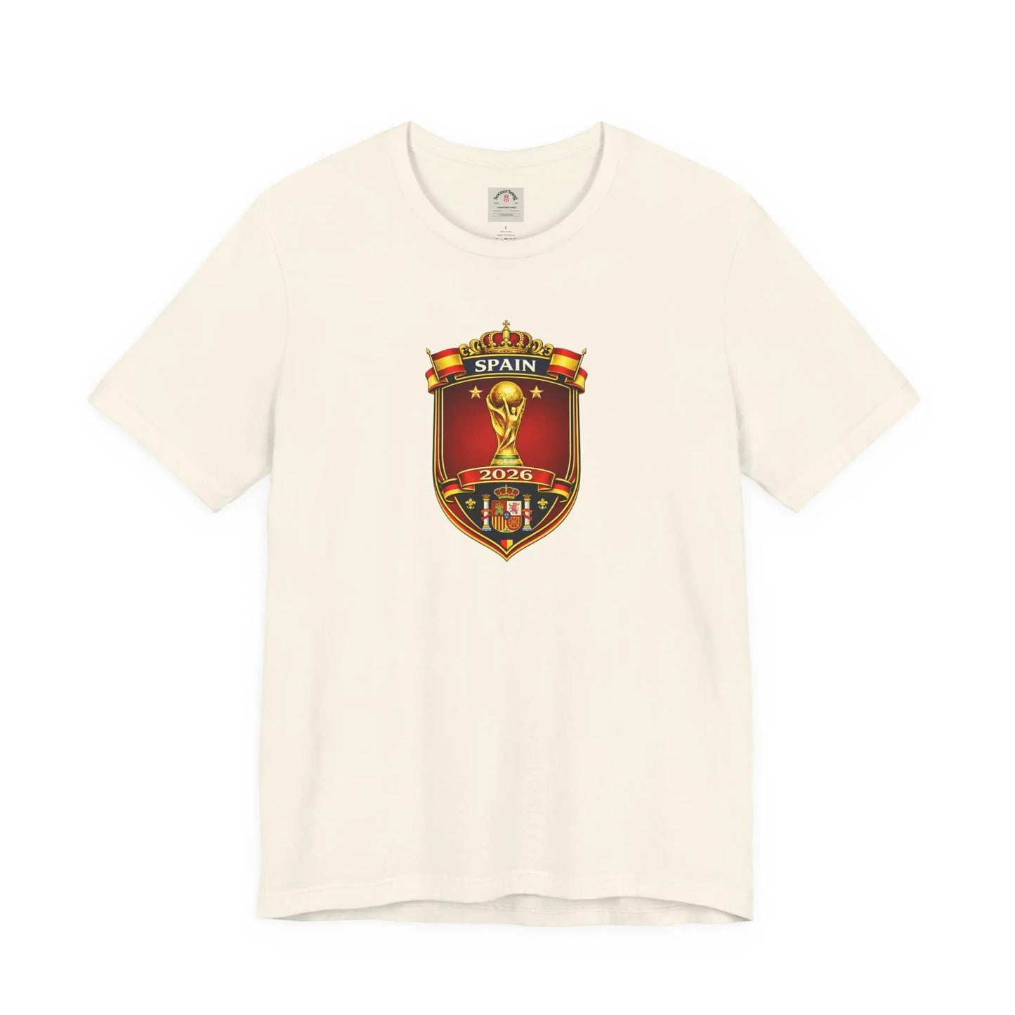 Spain World Cup Crest T‑Shirt — Soccer Fan Jersey Tee by Printify