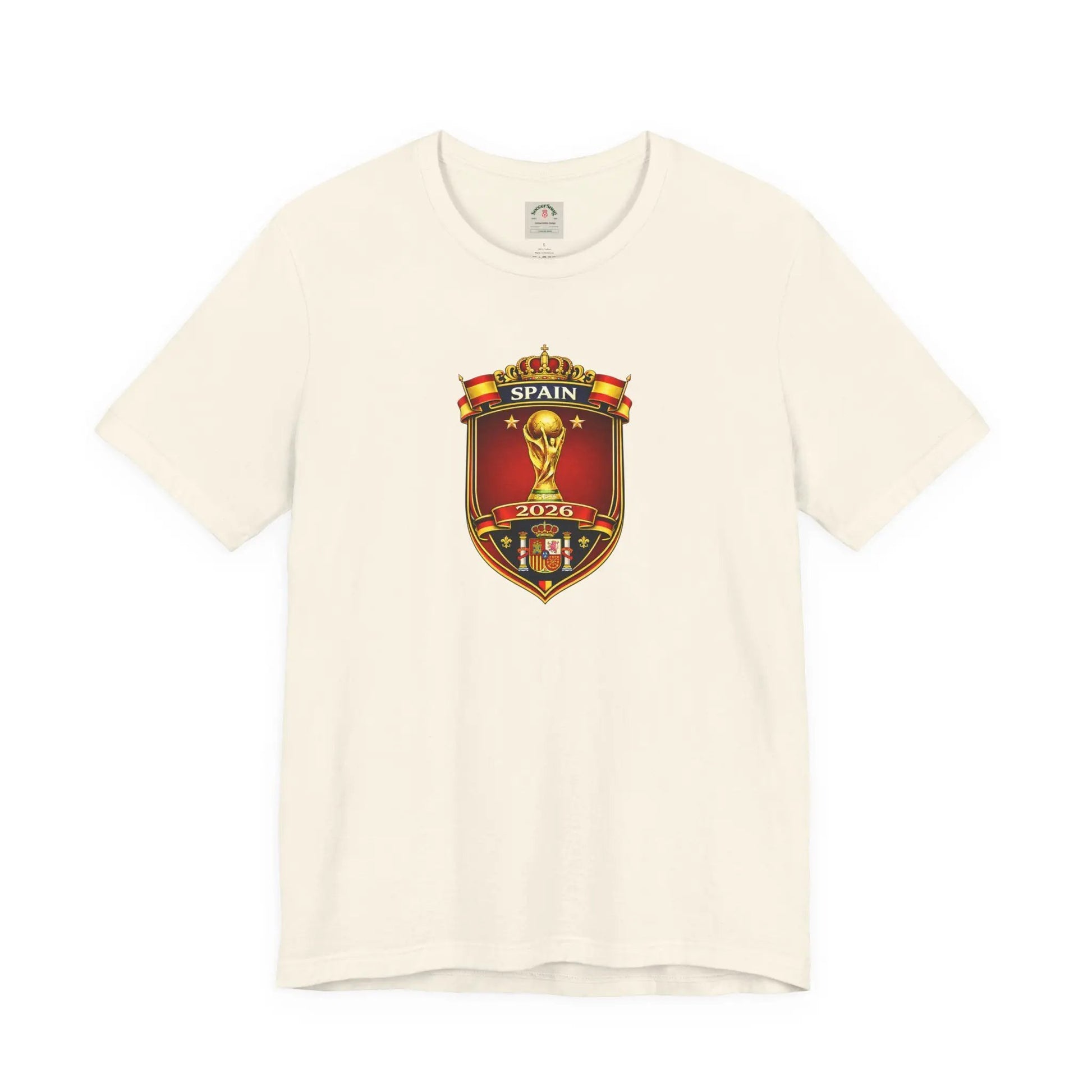 Spain World Cup Crest T‑Shirt — Soccer Fan Jersey Tee by Printify