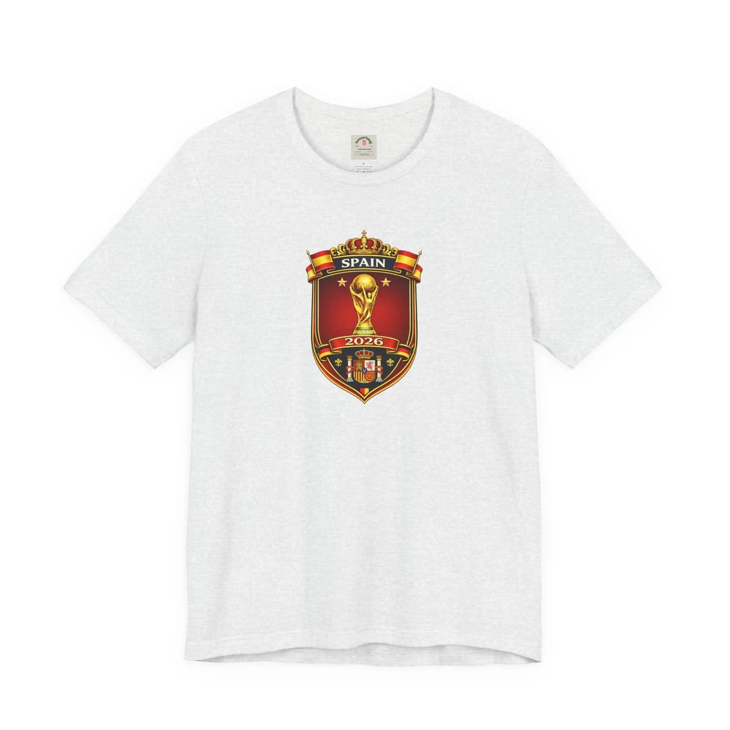 Spain World Cup Crest T‑Shirt — Soccer Fan Jersey Tee by Printify
