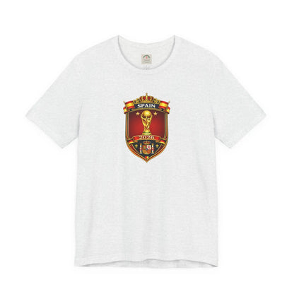 Spain World Cup Crest T‑Shirt — Soccer Fan Jersey Tee by Printify