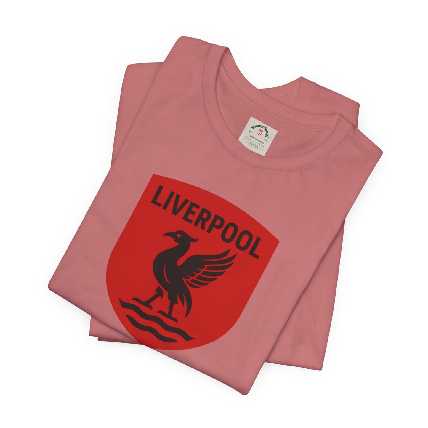 Liverpool Crest T Shirt Retro Red Shield Football Tee