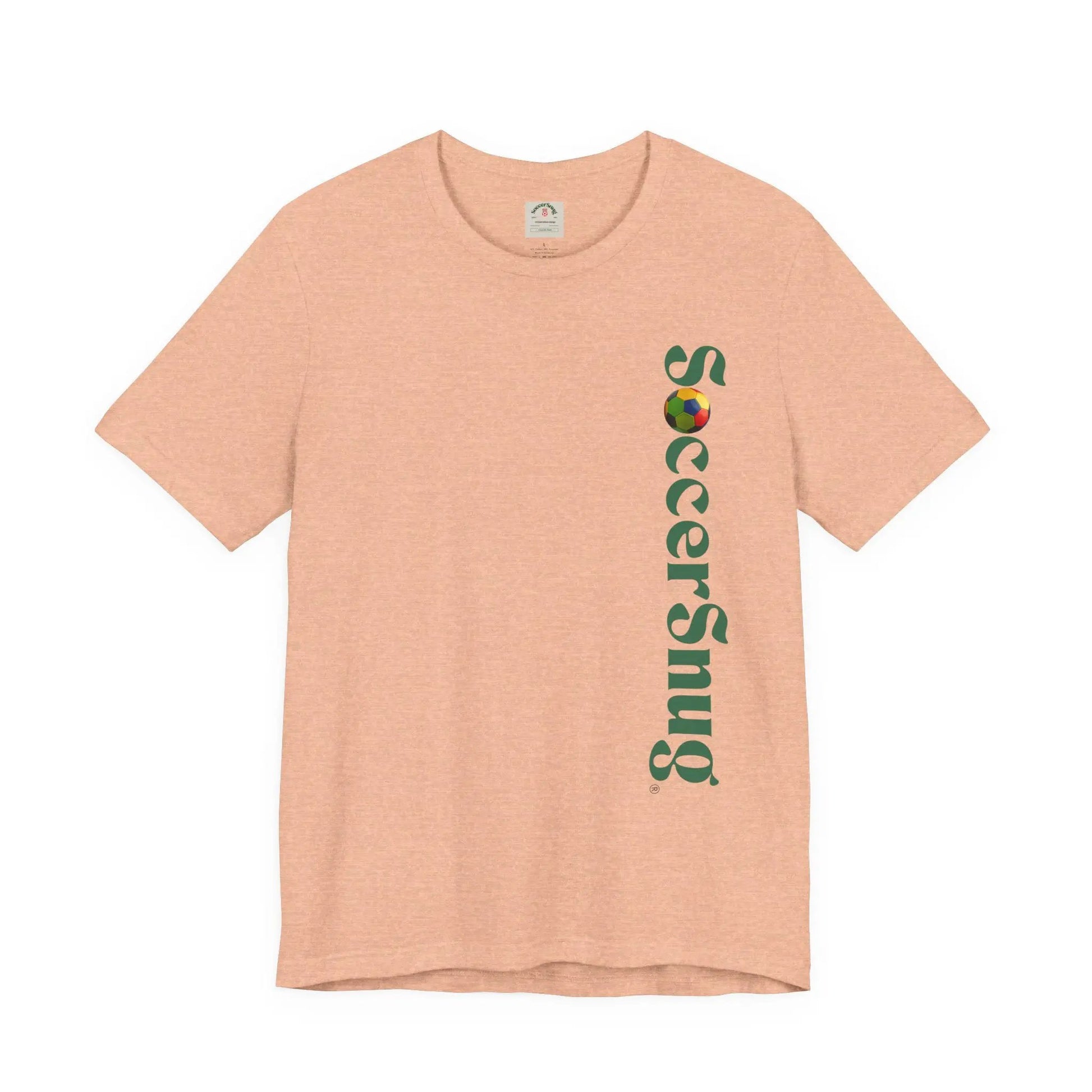 SoccerSnug Vertical Logo Tee Casual Soccer Fan Shirt by Printify