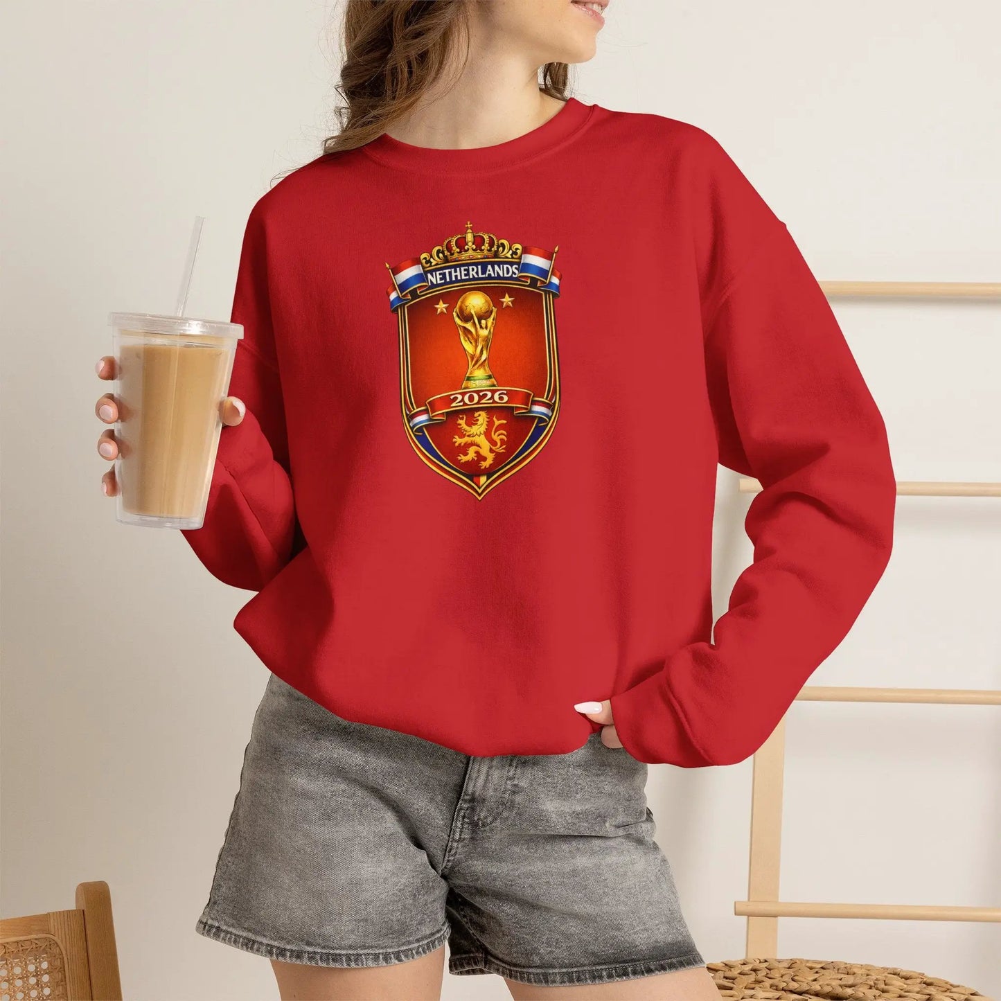 Netherlands 2026 World Cup Crest Crewneck by Printify