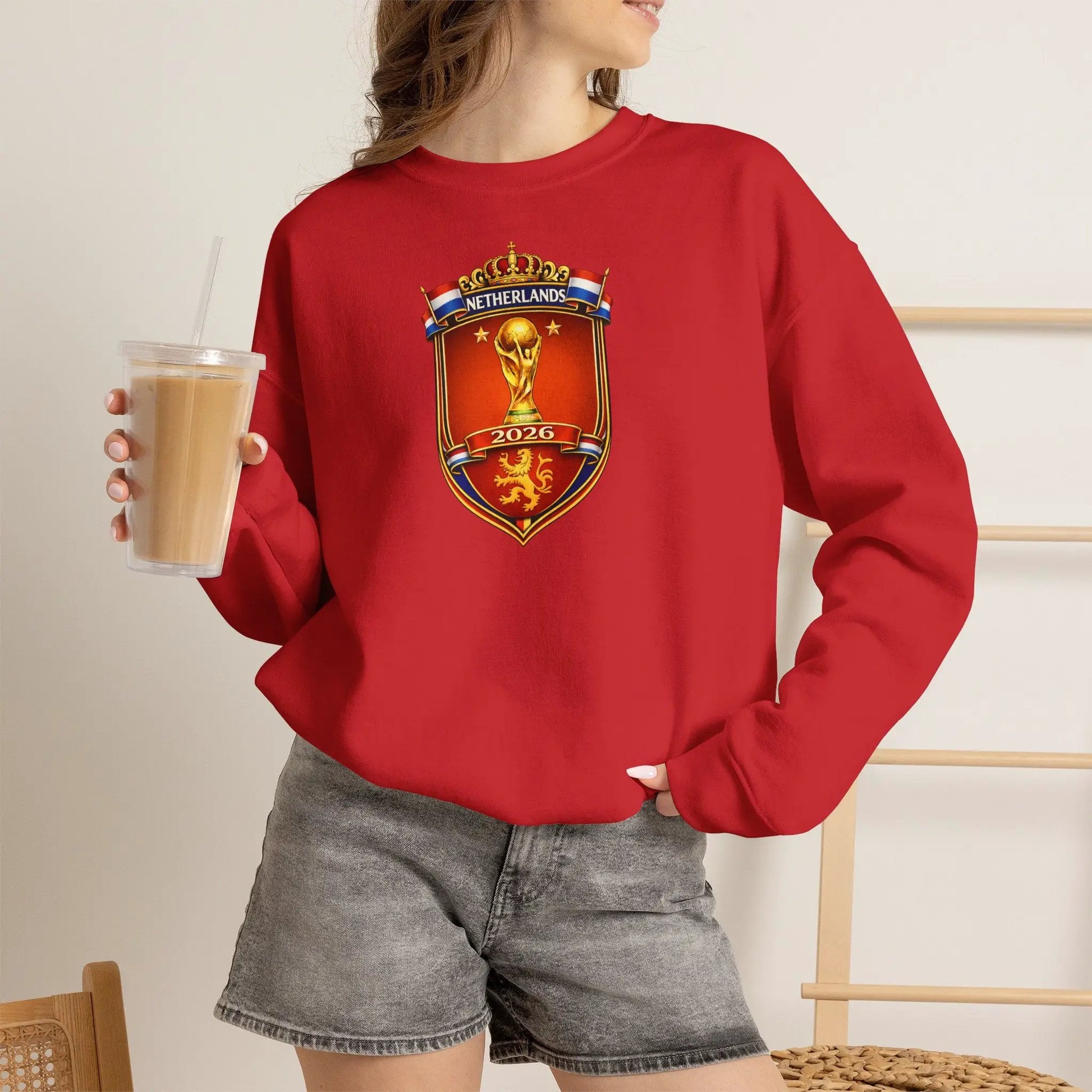 Netherlands 2026 World Cup Crest Crewneck by Printify