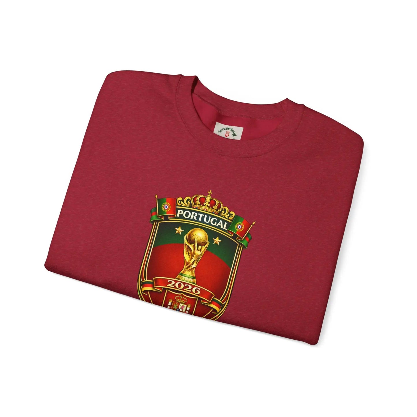Portugal World Cup 2022 Crest Sweatshirt Midweight Fleece Crewneck by Printify