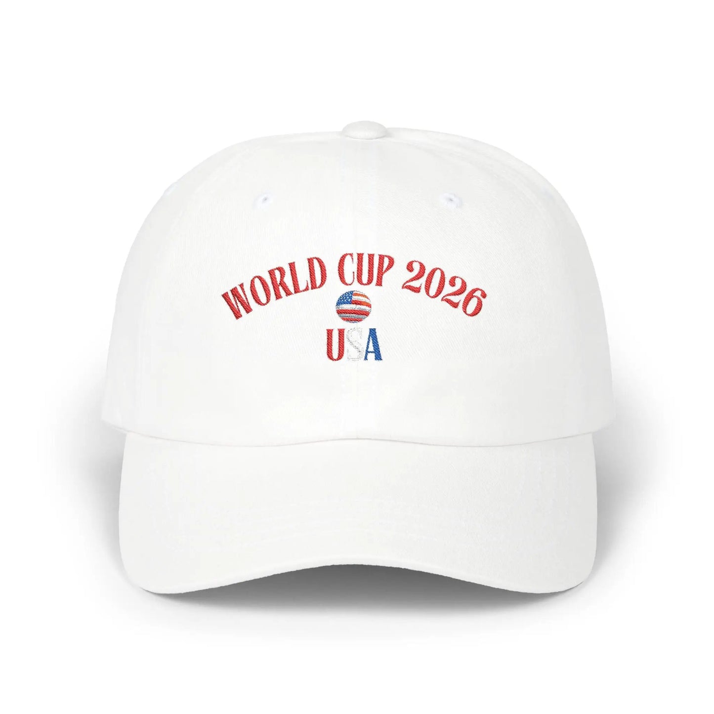World Cup 2026 USA Dad Cap — Patriotic Soccer Baseball Hat by Printify