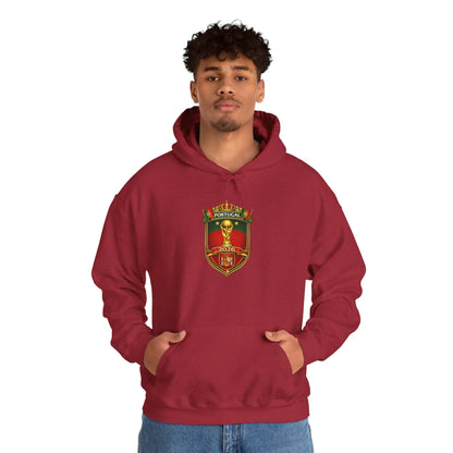 Portugal Football Crest Hoodie — Retro Soccer Emblem Sweatshirt by Printify