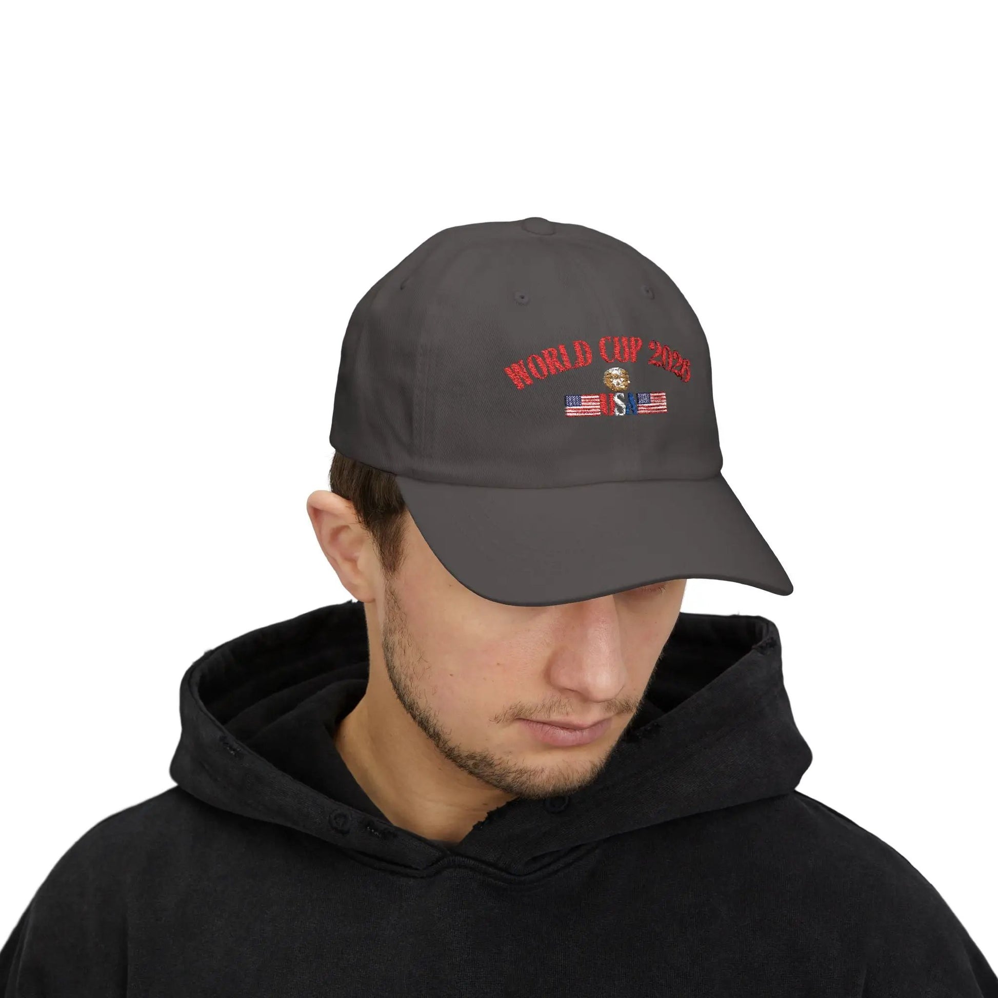 Classic Dad Cap World Cup 2026 USA Soccer Fan Hat With Precurved Visor by Printify