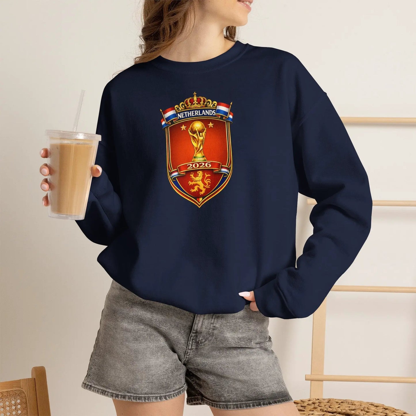Netherlands 2026 World Cup Crest Crewneck by Printify