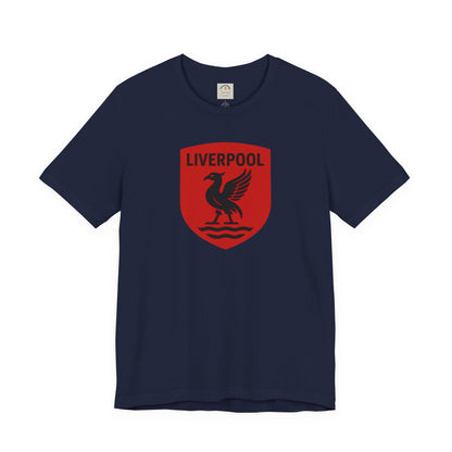 Liverpool Crest T Shirt Retro Red Shield Football Tee