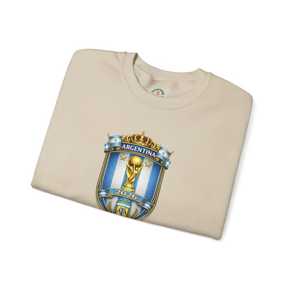 Argentina World Cup Crest Embroidered Crewneck Sweatshirt by Printify