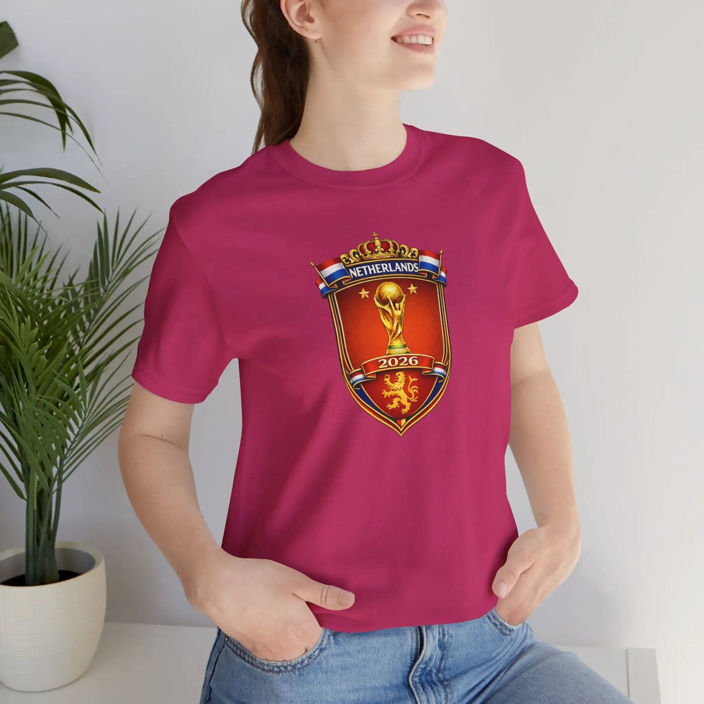 Netherlands World Cup 2026 Soccer Crest Tee Shirt Lions by Printify