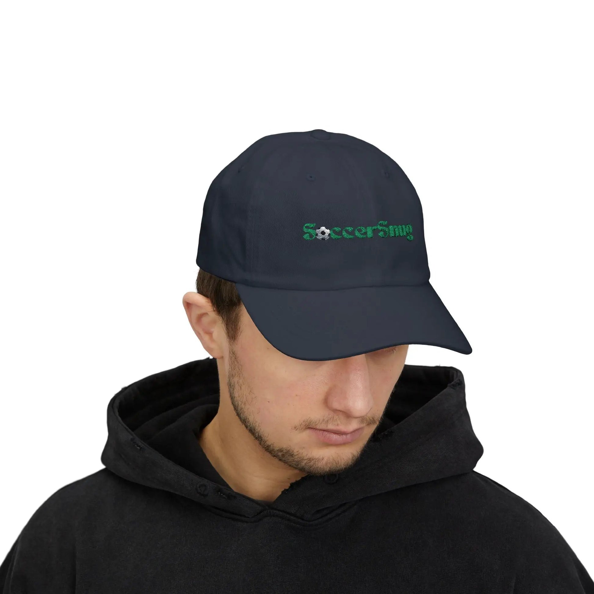 SoccerSnug Embroidered Dad Cap Casual Soccer Fan Baseball Hat by Printify