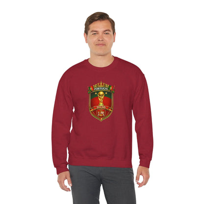 Portugal World Cup 2022 Crest Sweatshirt Midweight Fleece Crewneck by Printify