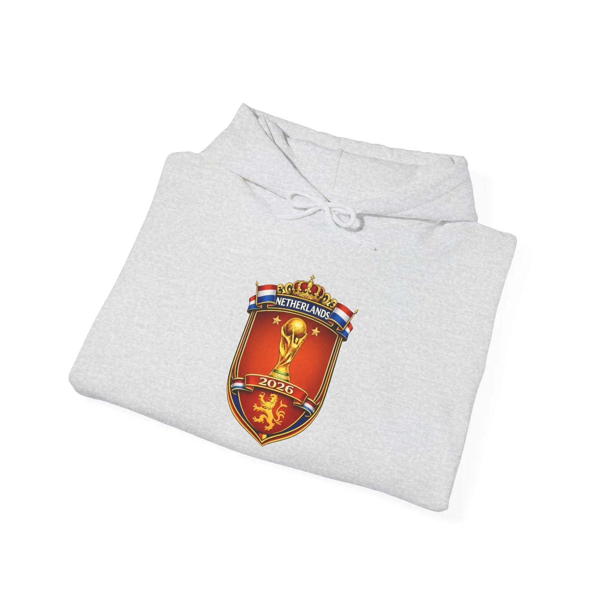 Netherland World Cup 2026 Crest Hoodie — Lion Shield Emblem Hooded Sweatshirt by Printify
